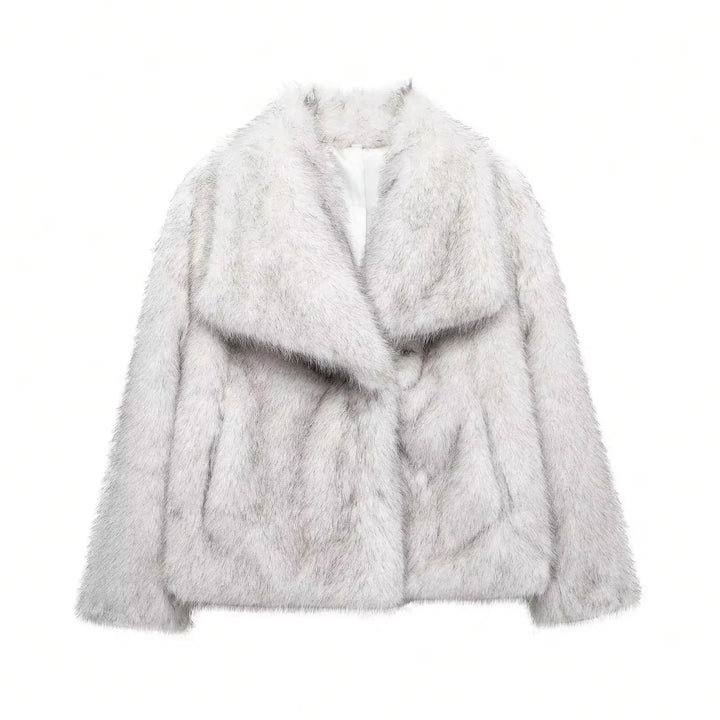 Lune London | Manteau d'hiver pour femmes - Manteau long en fausse fourrure