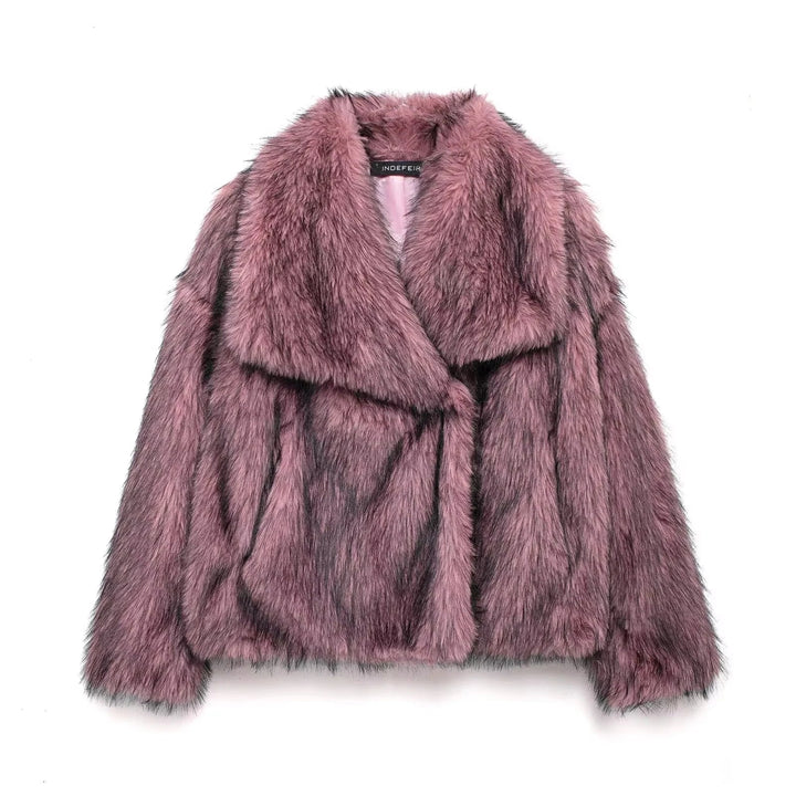 Lune London | Manteau d'hiver pour femmes - Manteau long en fausse fourrure
