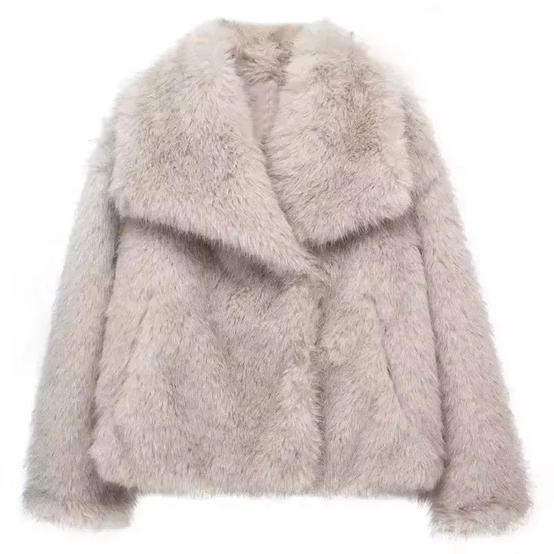 Lune London | Manteau d'hiver pour femmes - Manteau long en fausse fourrure