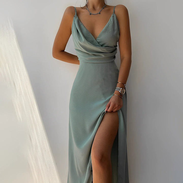 Chic Und Stil | Dress Slit Sleeveless Formal Dress Maxi Dress