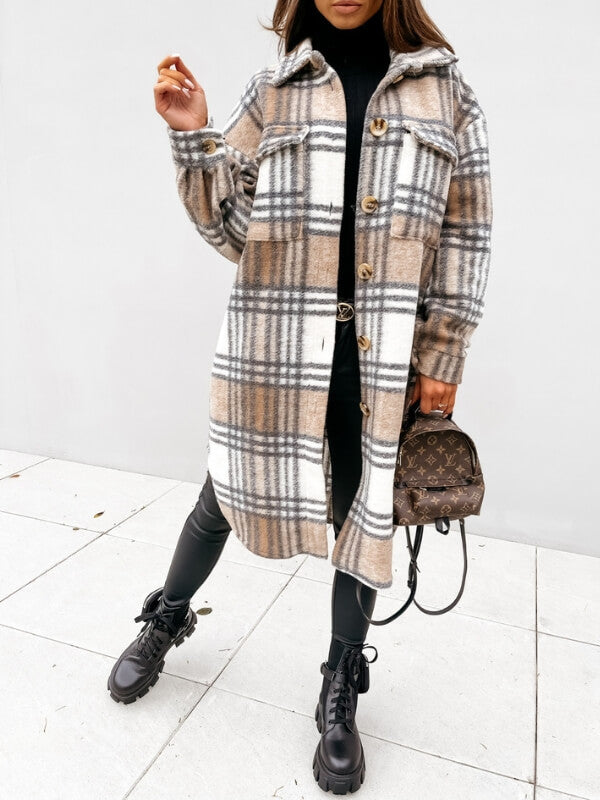 Lune London | Long Checkered Women's Coat