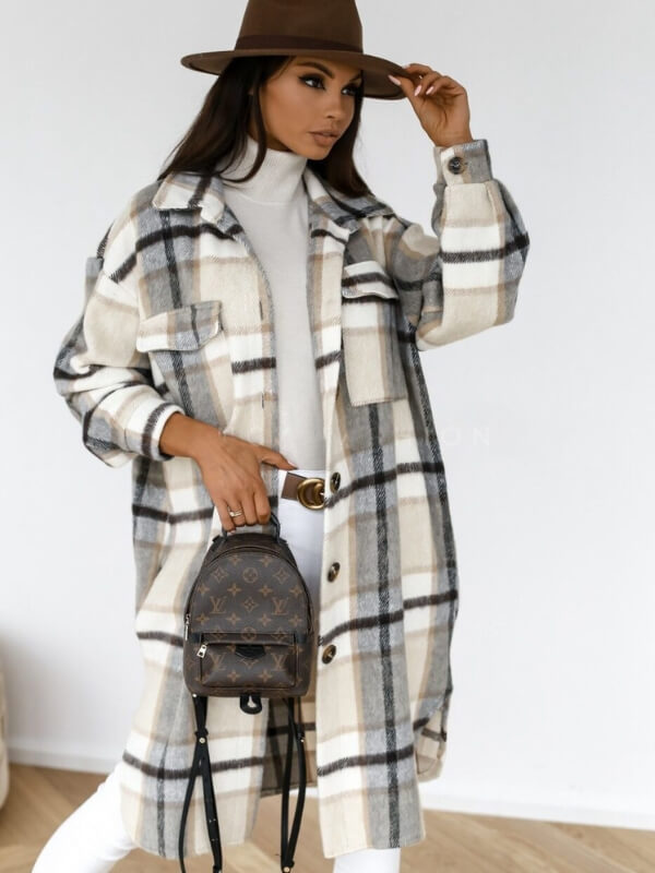 Lune London | Long Checkered Women's Coat