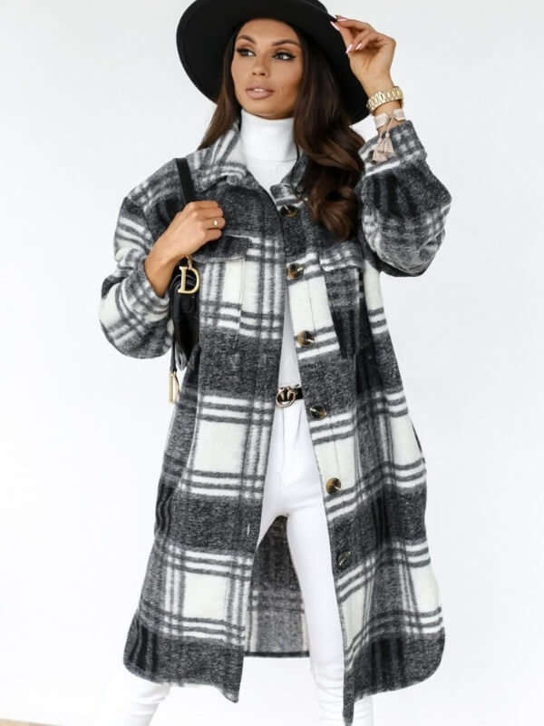 Lune London | Long Checkered Women's Coat