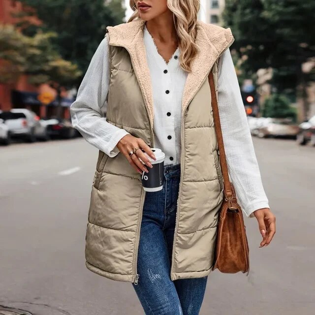 Lune London | Women's Vest with Fleece and Hood