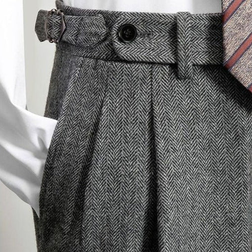 Amarae | Wool trousers with belt for men