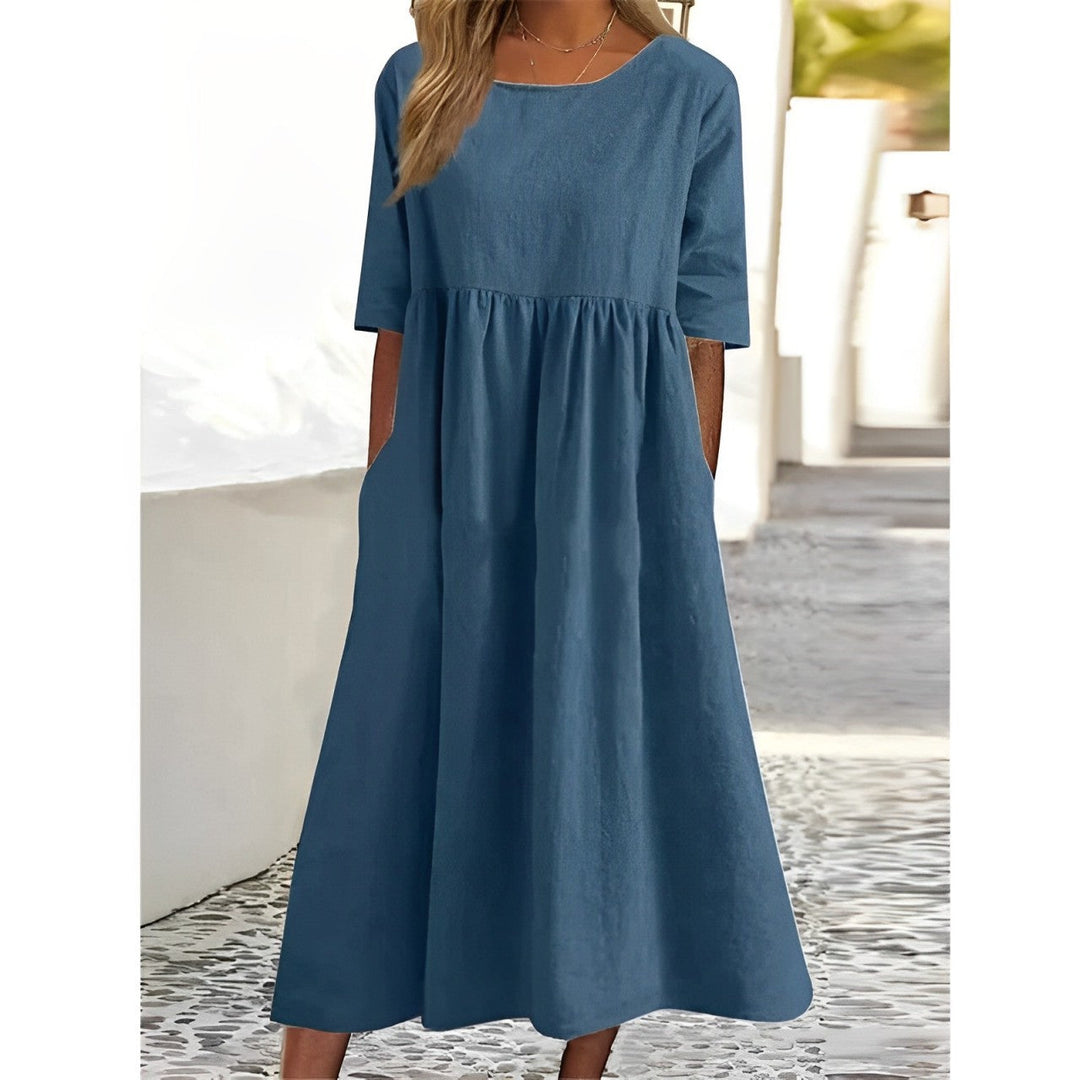Lune London | Breathable Cotton Linen Midi Dress