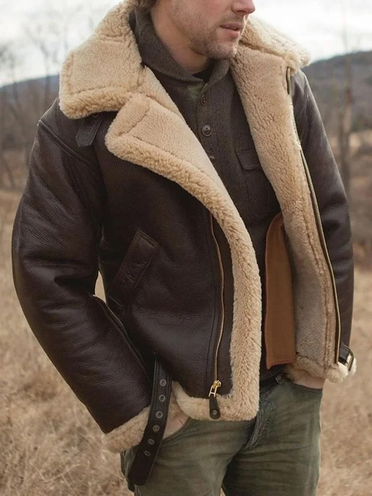 Amarae | Luxury Lambskin Pilot Jacket with Vintage Edge