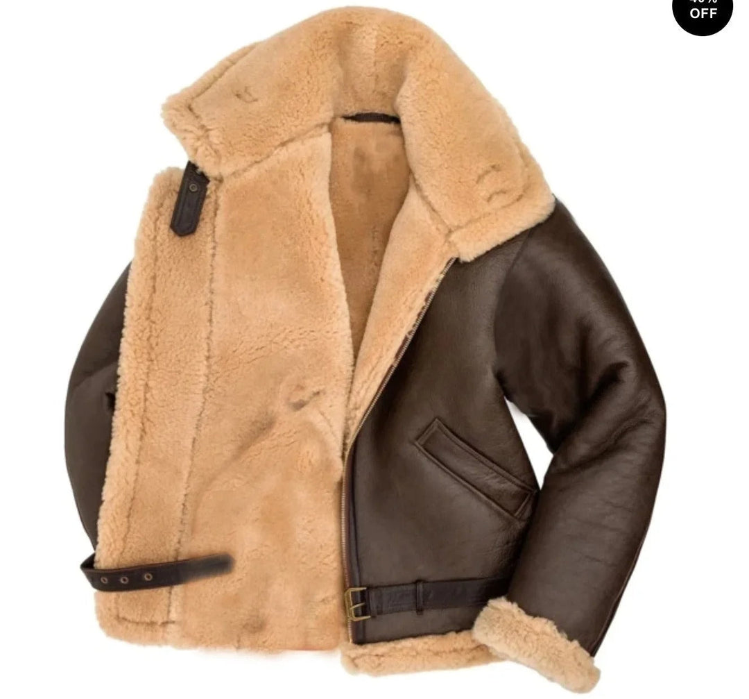 Amarae | Luxury Lambskin Pilot Jacket with Vintage Edge