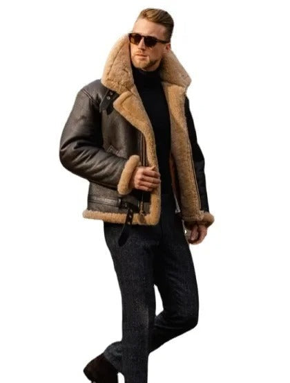 Amarae | Luxury Lambskin Pilot Jacket with Vintage Edge
