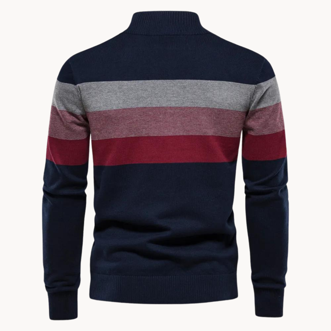 Lune London | Knitted sweater with quarter zip - Elegant fine knit for work and leisure