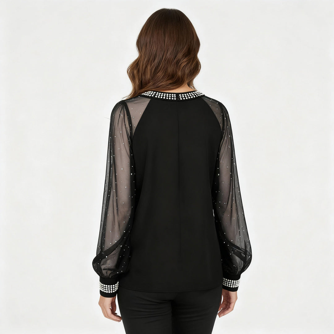 Mesh-Sequined Women's Top | Amarae