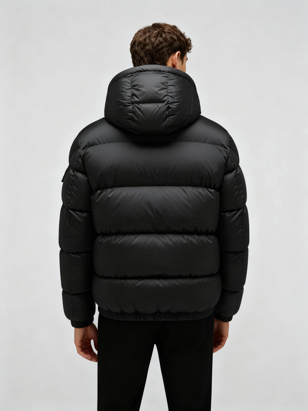 Men's puffer jacket made of duck feathers with warmth & hood | Amarae