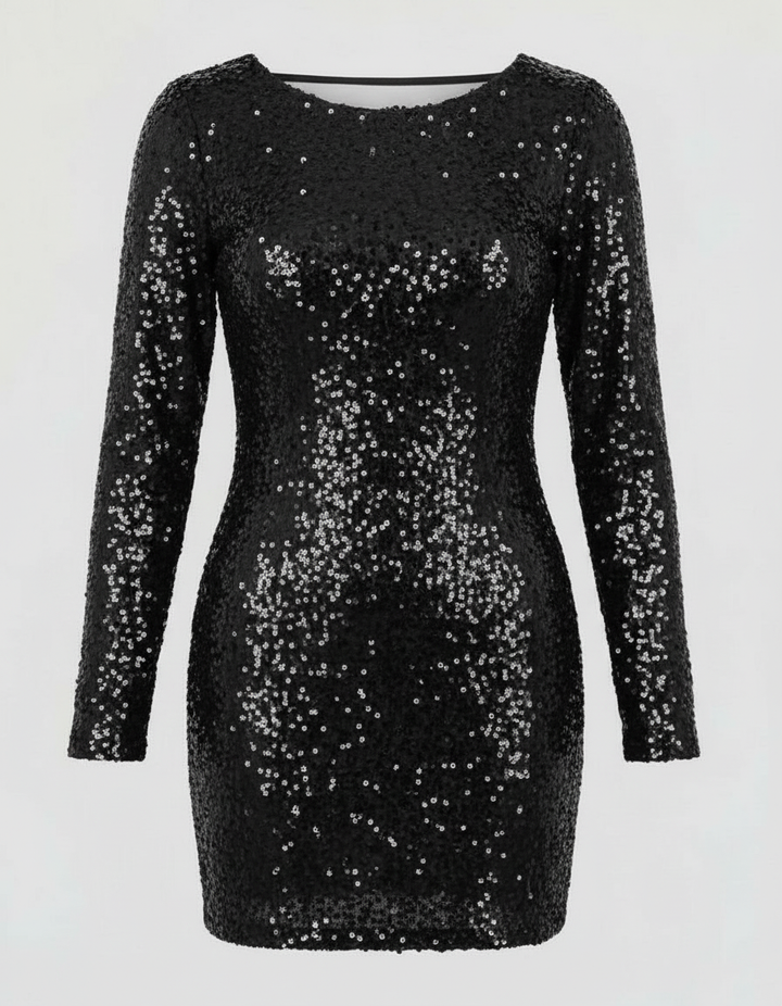Backless Glitter Winter Dress | Amarae