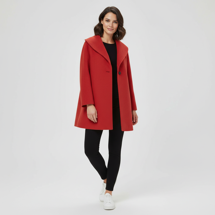 Windproof women's coat with shawl collar | Amarae