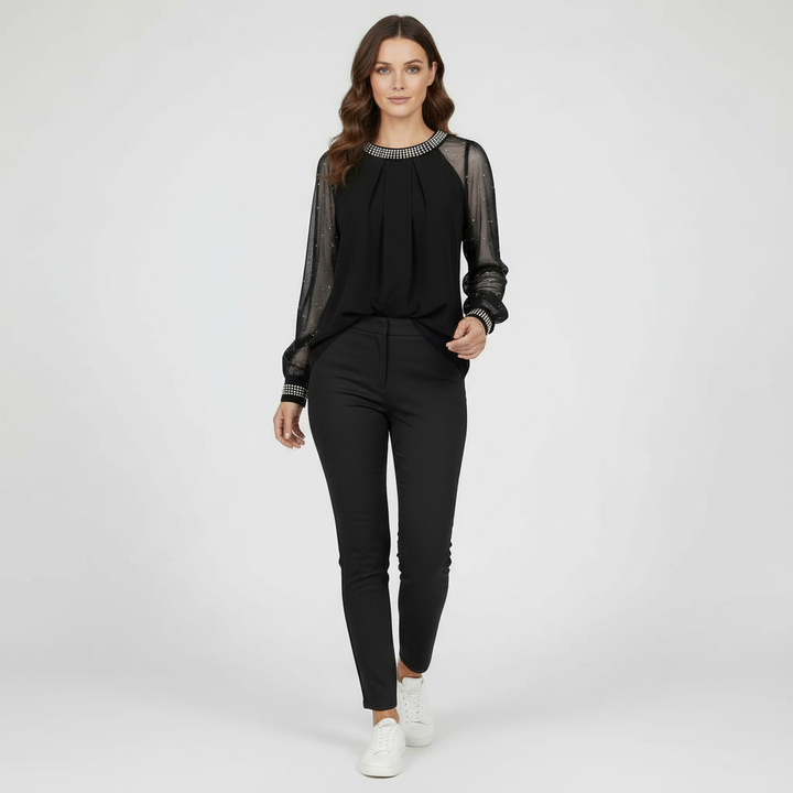 Mesh-Sequined Women's Top | Amarae