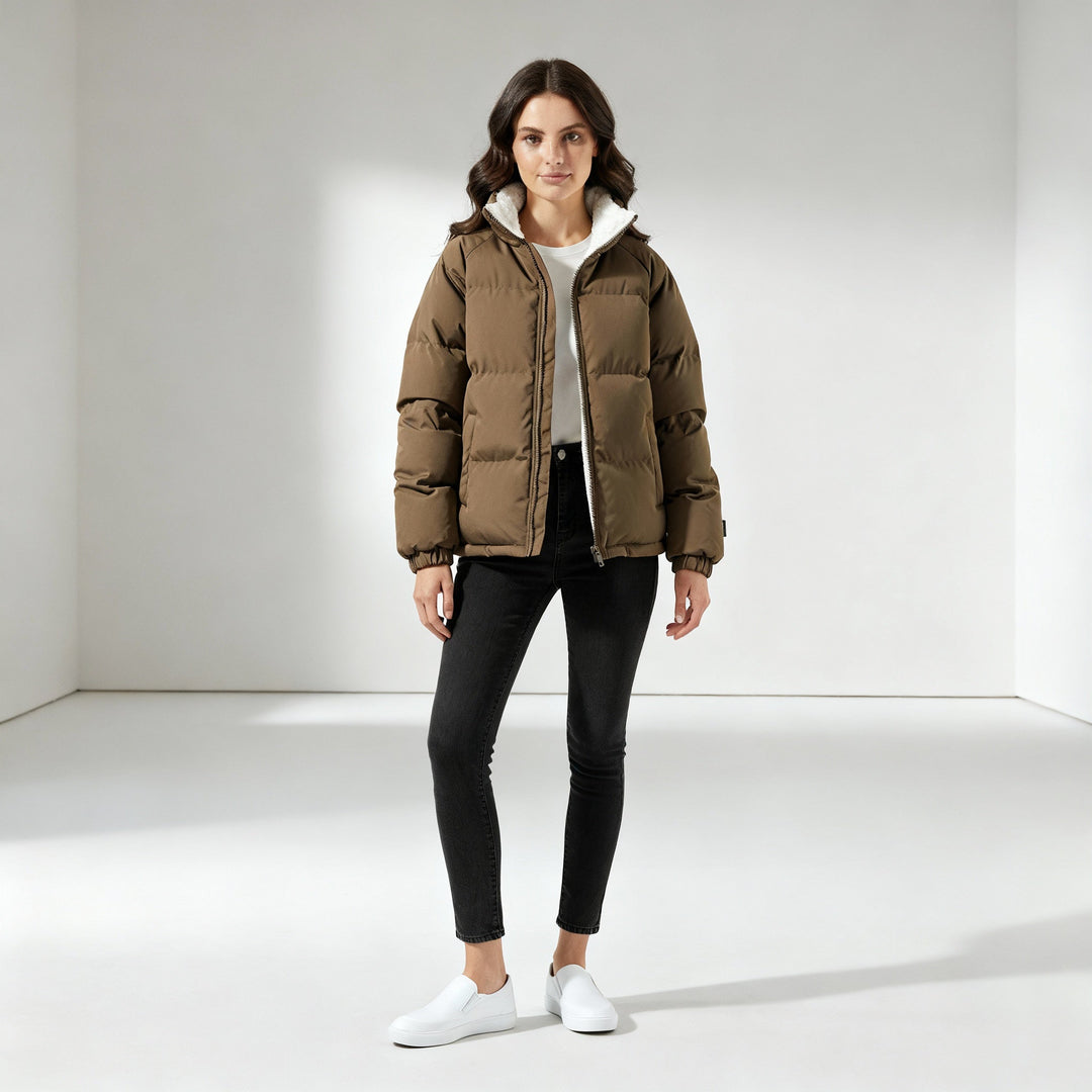 Warm Fleece lined Lightweight Puffer Jacket Women | Amarae