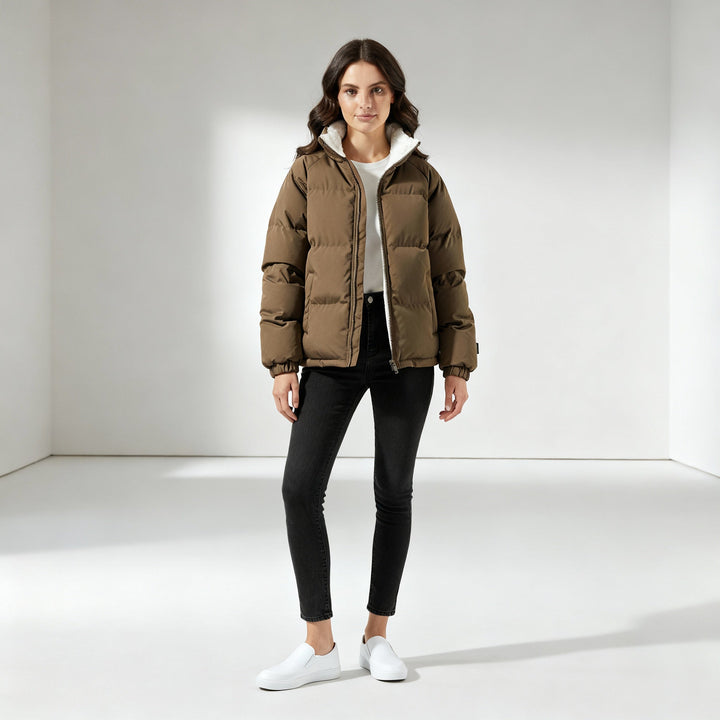 Warm Fleece lined Lightweight Puffer Jacket Women | Amarae