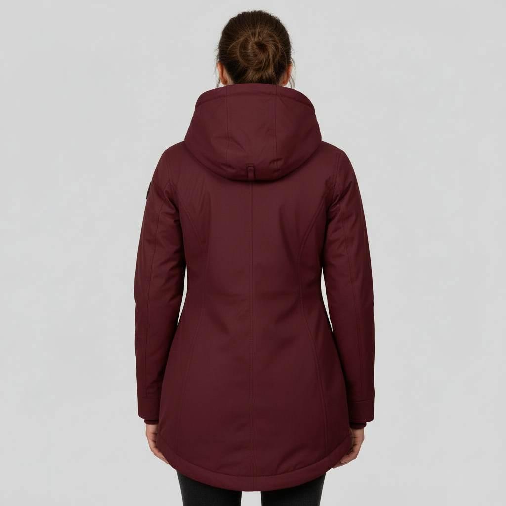Warm Figure-hugging Mid-length Hooded Winter Coat Women | Amarae