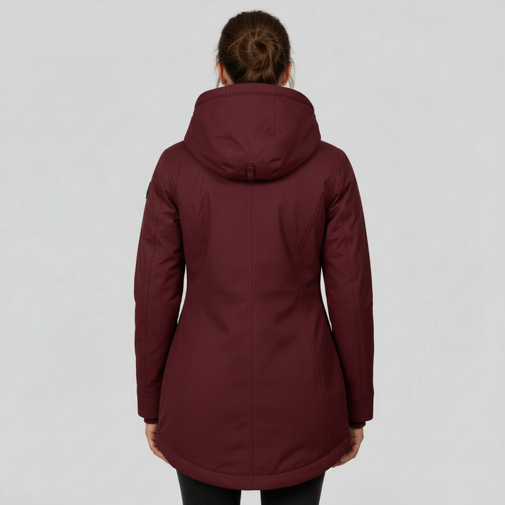 Warm Figure-hugging Mid-length Hooded Winter Coat Women | Amarae