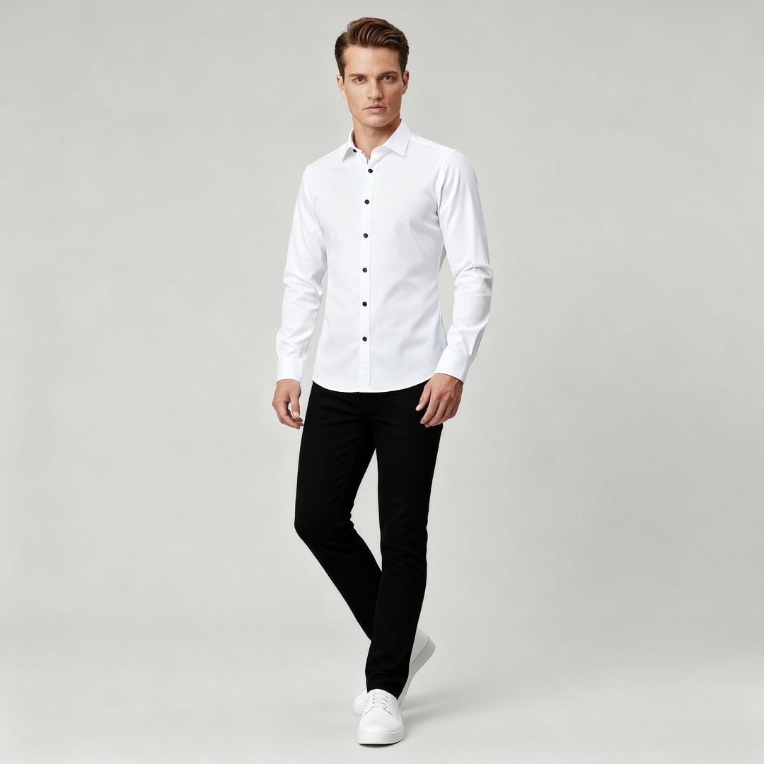 Non-Iron Stretch Shirt Men Slim Fit | Amarae