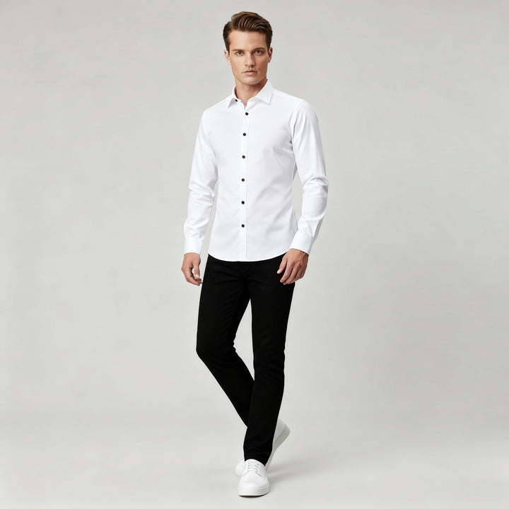 Non-Iron Stretch Shirt Men Slim Fit | Amarae