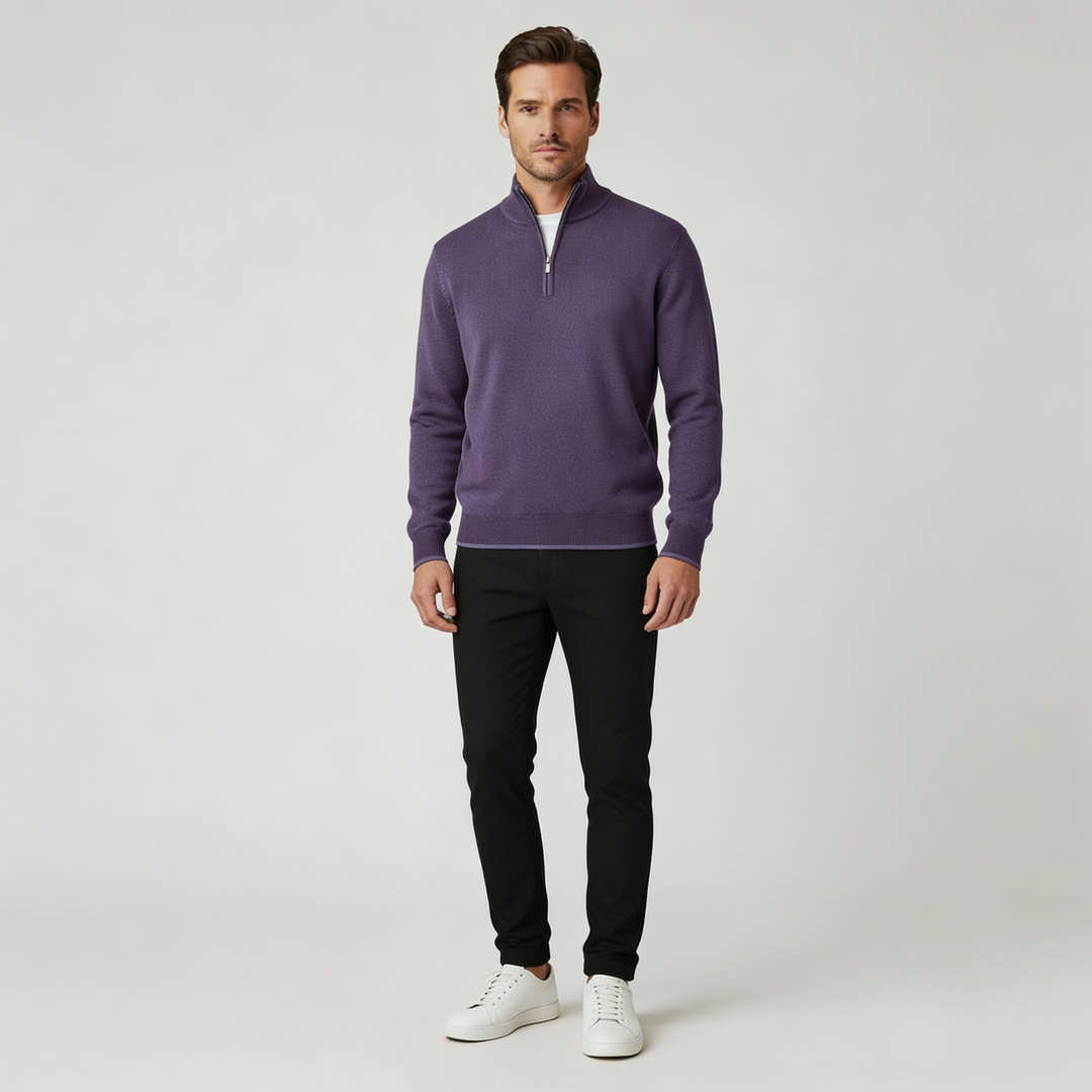 More Elegant Merino Comfort Pullover Women Zipper Modern Knitting | Amarae