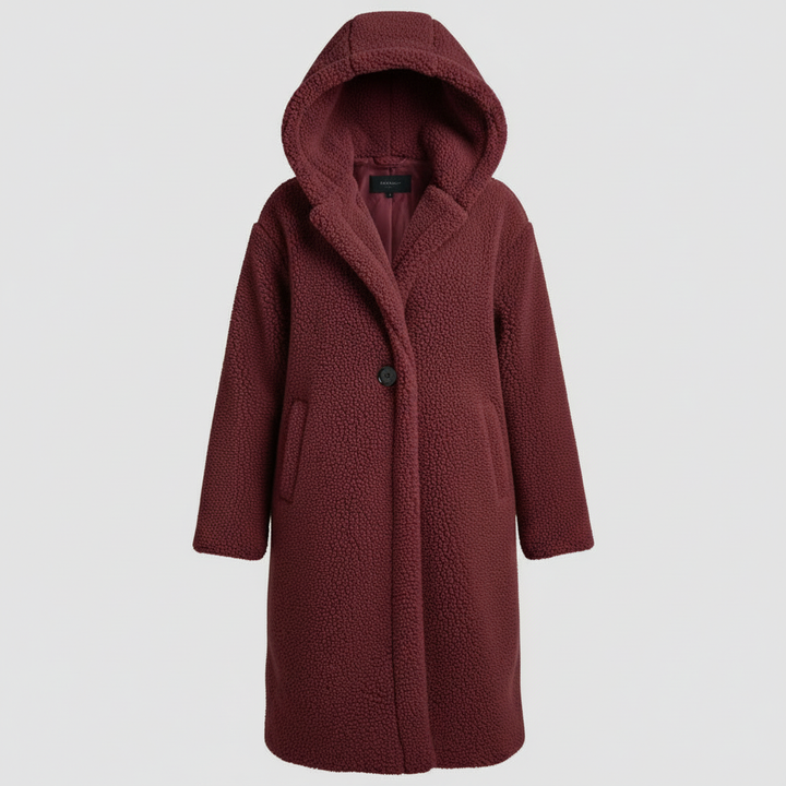 Stylish Teddy Coat Women's Comfort Long Coat Hood | Amarae
