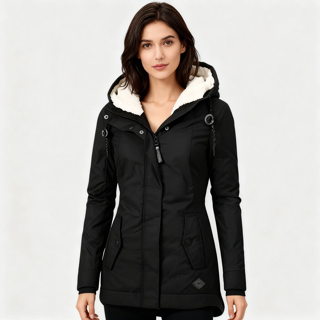 Amarae | Long Winter Coat with Hood & Lining Waterproof Warm & Comfortable