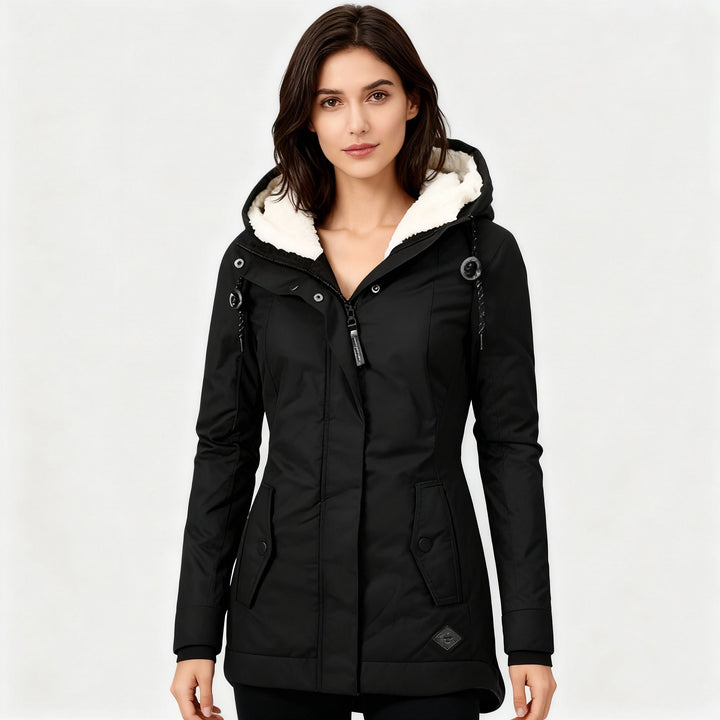 Amarae | Long Winter Coat with Hood & Lining Waterproof Warm & Comfortable