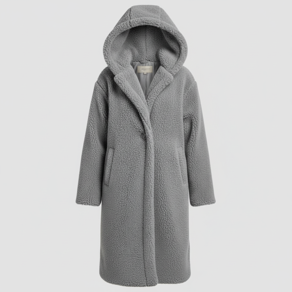 Stylish Teddy Coat Women's Comfort Long Coat Hood | Amarae