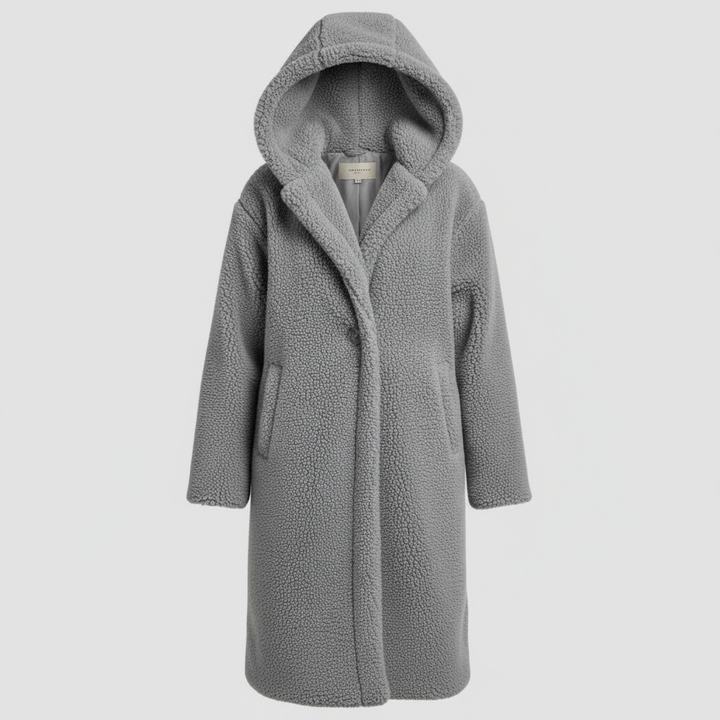Stylish Teddy Coat Women's Comfort Long Coat Hood | Amarae