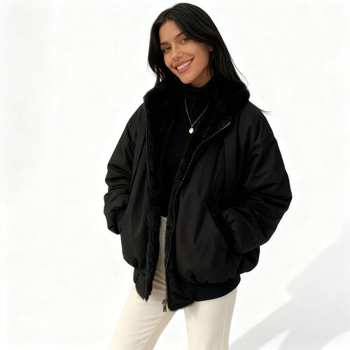Amarae | Comfort Fit Oversized Thermal Fleece Winter Jacket Women