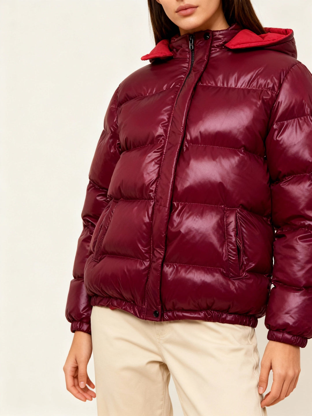 Women's Shiny Padded Jacket Chic Und Stil