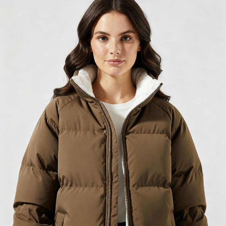 Warm Fleece lined Lightweight Puffer Jacket Women | Amarae
