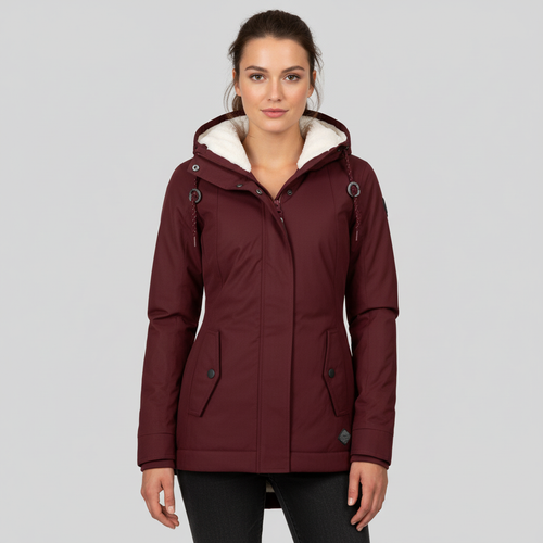 Warm Figure-hugging Mid-length Hooded Winter Coat Women | Amarae