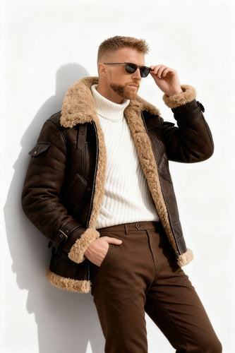 Amarae | Cozy Camel Padded Men's Flight Jacket