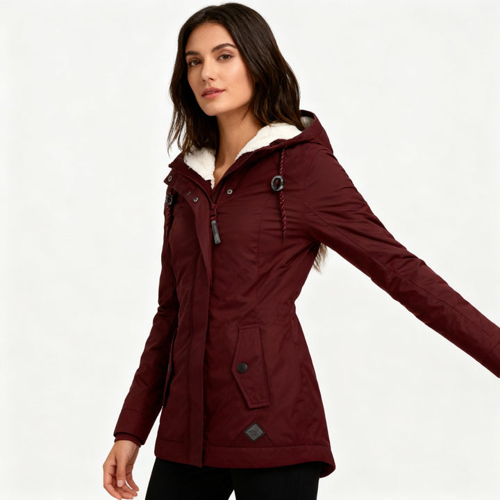 Amarae | Long Winter Coat with Hood & Lining Waterproof Warm & Comfortable