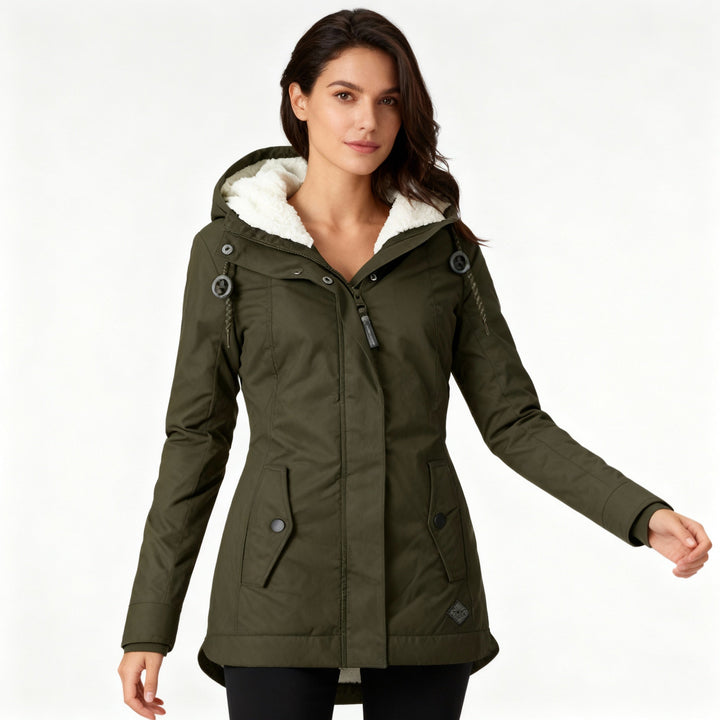Amarae | Long Winter Coat with Hood & Lining Waterproof Warm & Comfortable