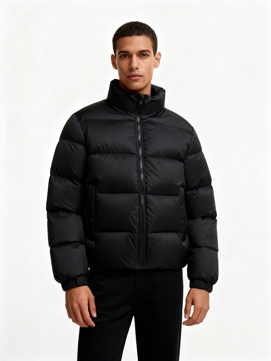 Men's puffer jacket made of duck feathers with warmth & hood | Amarae
