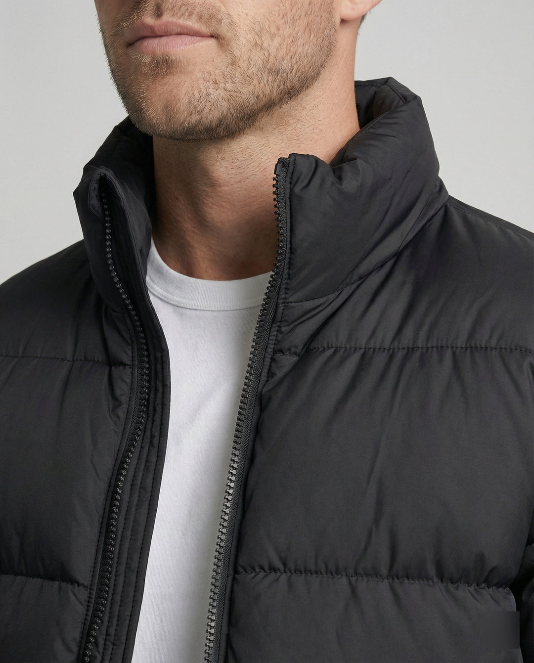 Men's puffer jacket made of duck feathers with warmth & hood | Amarae