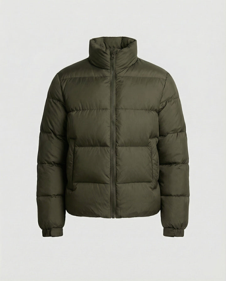 Men's puffer jacket made of duck feathers with warmth & hood | Amarae