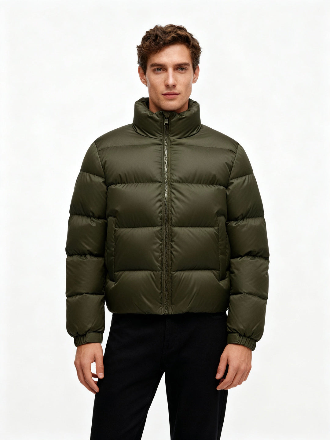 Men's puffer jacket made of duck feathers with warmth & hood | Amarae