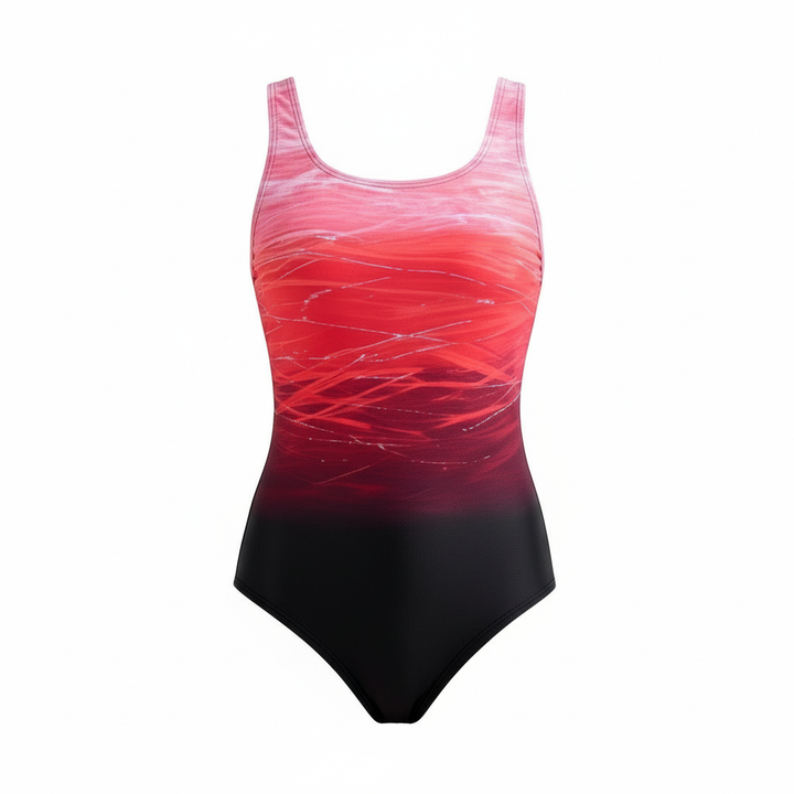 One-piece sports swimsuit with ombre design | Amarae
