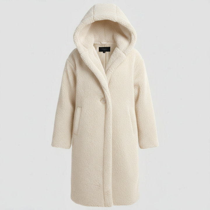 Stylish Teddy Coat Women's Comfort Long Coat Hood | Amarae