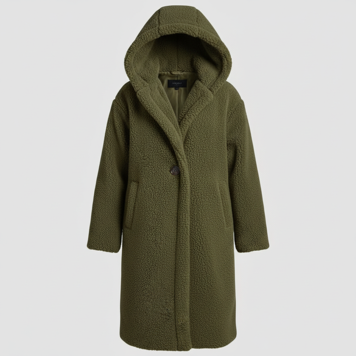 Stylish Teddy Coat Women's Comfort Long Coat Hood | Amarae