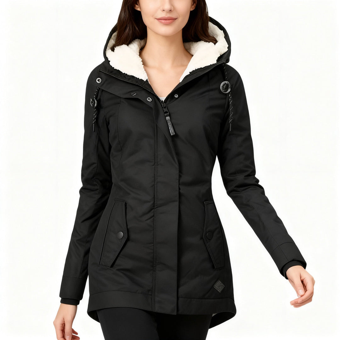 Amarae | Long Winter Coat with Hood & Lining Waterproof Warm & Comfortable