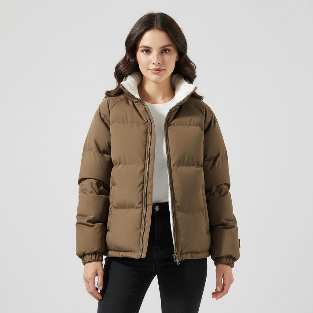 Warm Fleece lined Lightweight Puffer Jacket Women | Amarae