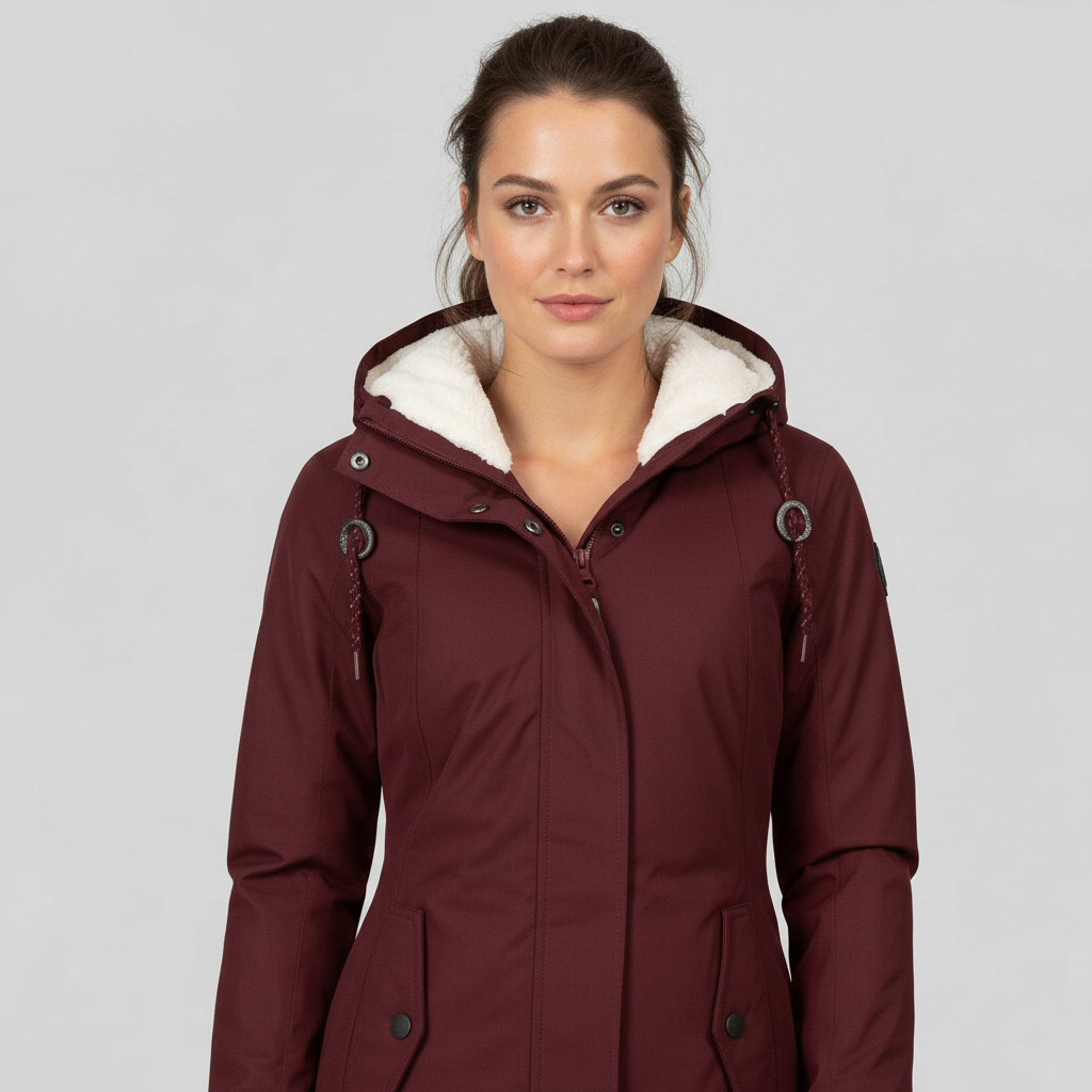 Warm Figure-hugging Mid-length Hooded Winter Coat Women | Amarae