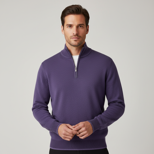More Elegant Merino Comfort Pullover Women Zipper Modern Knitting | Amarae
