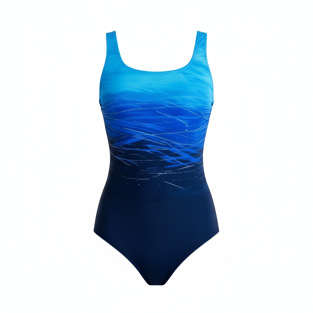 One-piece sports swimsuit with ombre design | Amarae